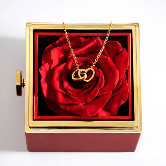 Eternal Rose Box - W/ Engraved Necklace & Real Rose