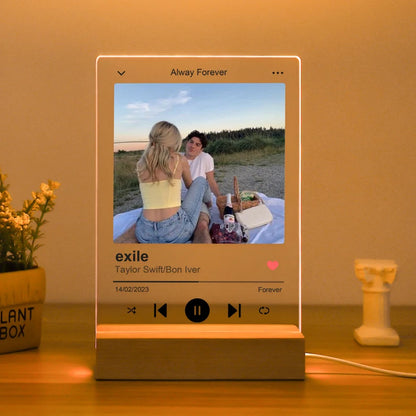 Personalized Spotify Plaque Song And Photo LED Night Light